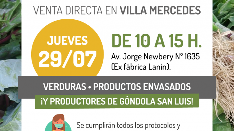 Este jueves se desarrollará una nueva venta directa de Sol Puntano en Villa Mercedes