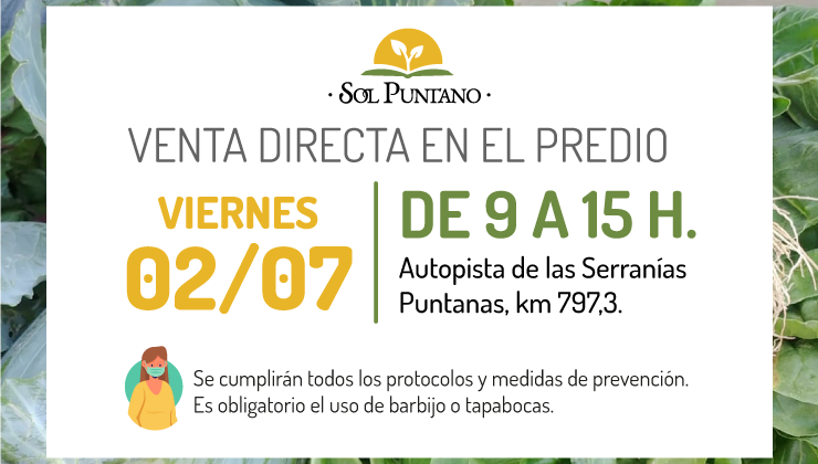 Con una gran cantidad de productos elaborados y verduras de estación llega una nueva venta directa de Sol Puntano