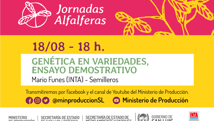 Este miércoles se desarrollará la cuarta charla de las Jornadas Alfalferas