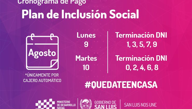 El Plan de Inclusión Social recibe el beneficio la próxima semana