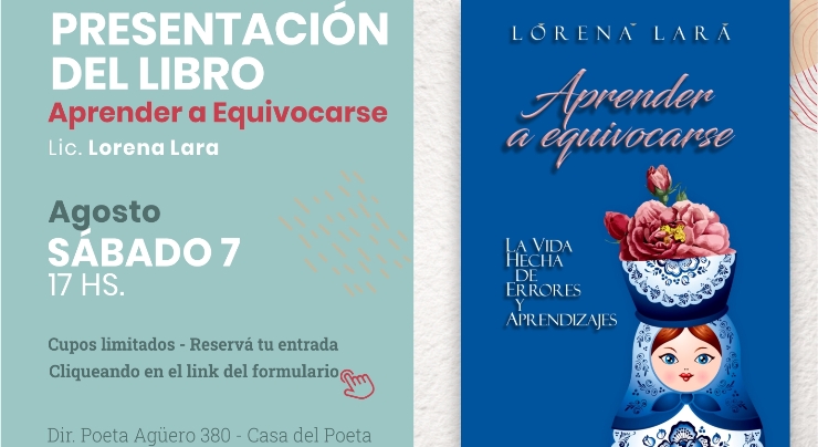 En la Casa del Poeta se presentará el libro “Aprender a Equivocarse”