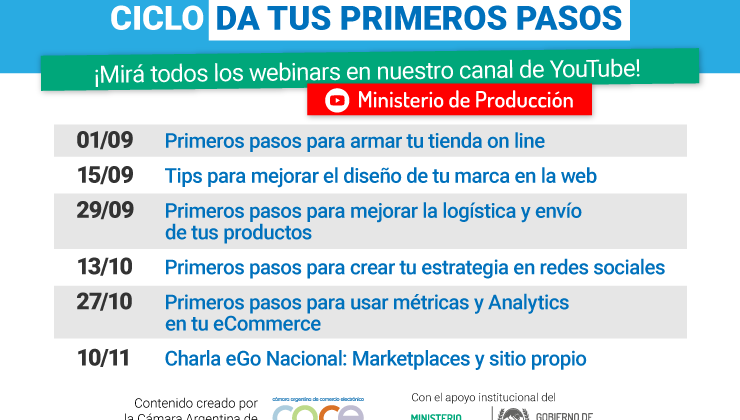 El Ministerio de Producción publicará un ciclo de capacitaciones online sobre Comercio Electrónico