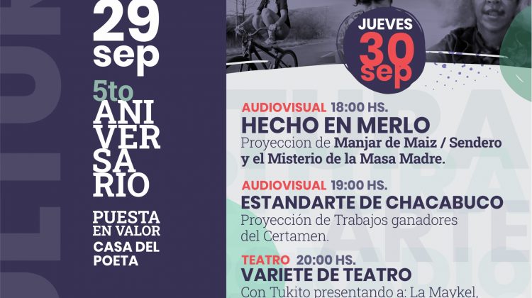 Siguen las actividades en la semana del aniversario de la puesta en valor de la Casa del Poeta