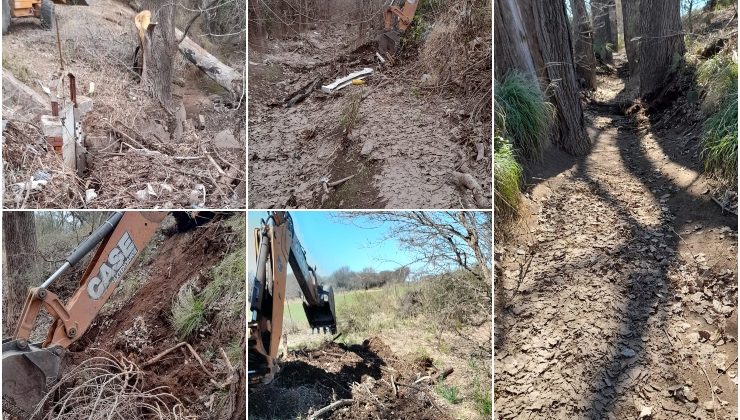 San Luis Agua realiza la limpieza del Canal Secundario IV de Villa Mercedes