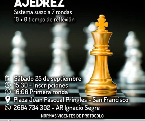 El Centro Cultural San Francisco realizará un torneo de ajedrez