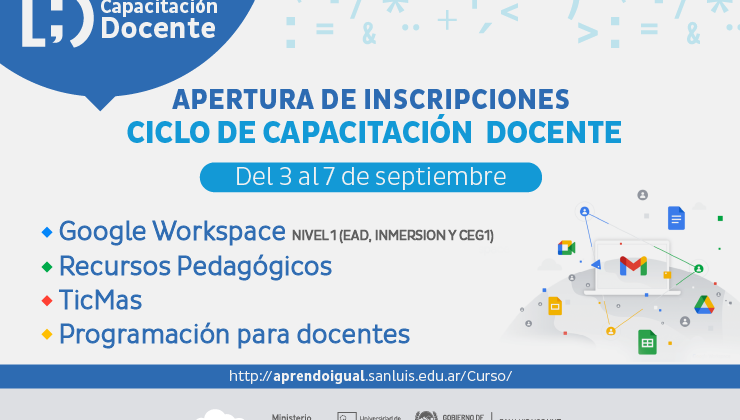 Están abiertas las inscripciones para la segunda etapa del ciclo de capacitación docente 2021