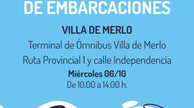 San Luis Agua matriculará embarcaciones en Villa de Merlo