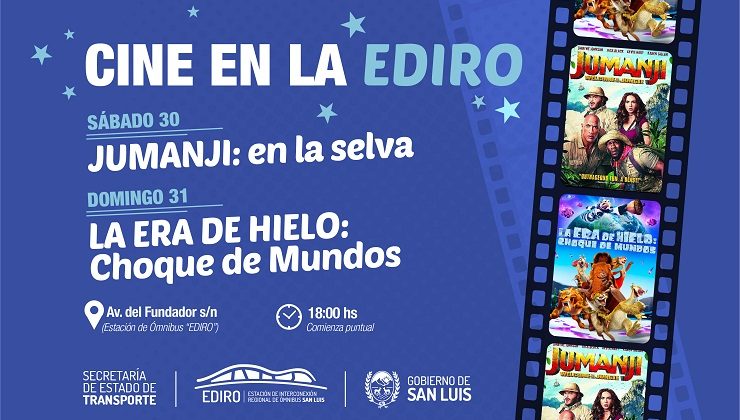 Este fin de semana habrá nuevas funciones de cine gratuito en la EDIRO