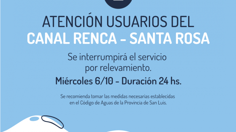 Realizarán un relevamiento en el Canal Renca – Santa Rosa