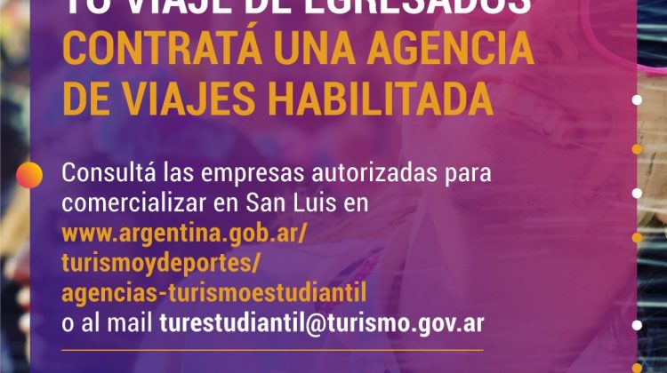 Turismo estudiantil: las agencias autorizadas pueden conocerse online