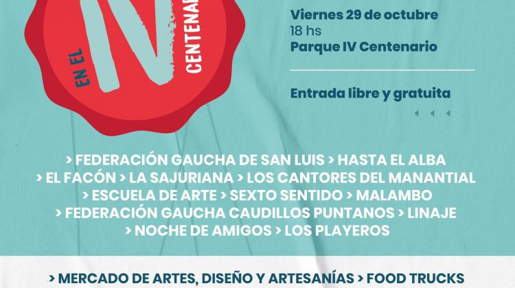 Artistas folclóricos y de música tropical actuarán en el Parque IV Centenario