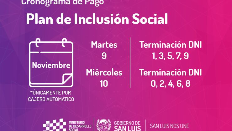 La próxima semana el Plan de Inclusión Social percibe el beneficio junto con el aumento otorgado por el Gobierno provincial