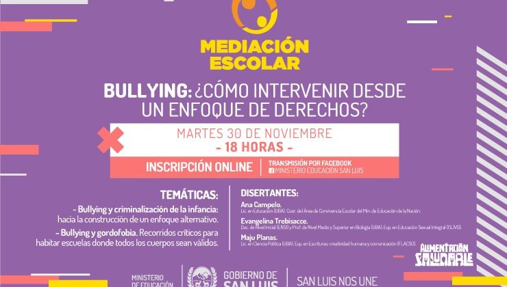 El próximo martes se capacitará a docentes sobre bullying