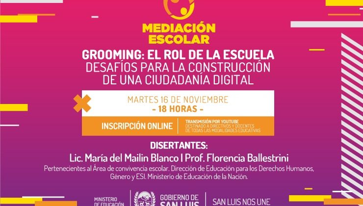 Se encuentran abiertas las inscripciones a la capacitación docente “Grooming: El rol de la escuela”