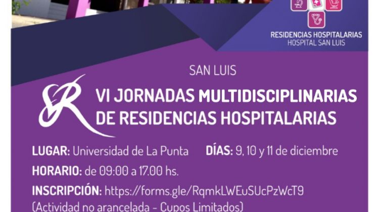 Nuevas jornadas de Residencias Hospitalarias destinadas a profesionales de la salud