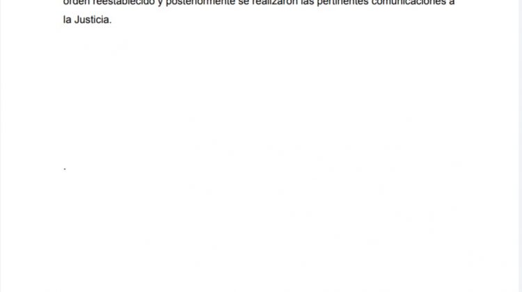 Comunicado del Servicio Penitenciario Provincial