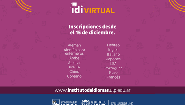 Este miércoles abren las inscripciones del Instituto de Idiomas