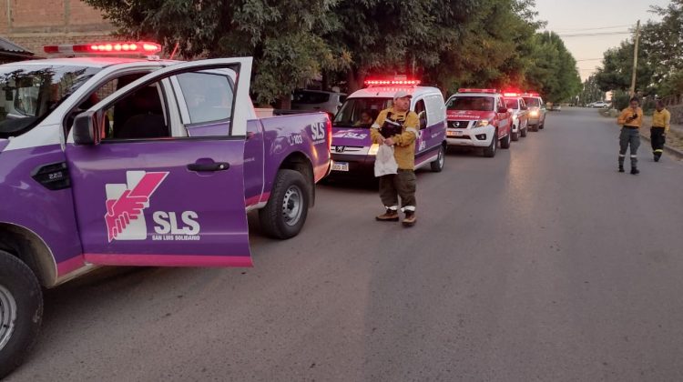 La brigada puntana combate el fuego en el Parque Quillén, en Neuquén