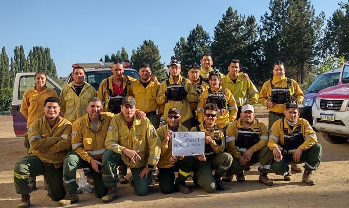 Una Navidad diferente para la misión puntana que combate los incendios en el sur