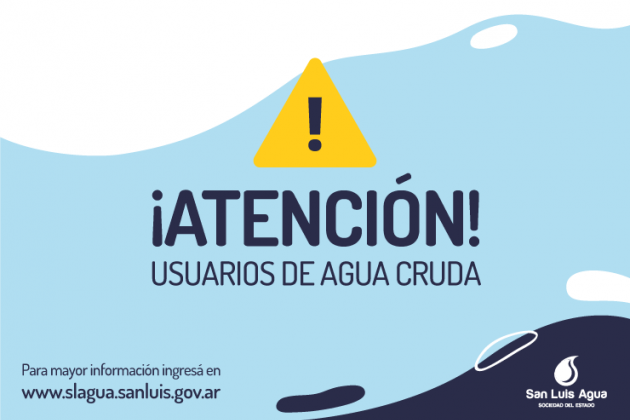 San Luis Agua emitió un comunicado para usuarios regantes de la zona de Lafinur y Los Cajones y usuarios del Acueducto Socoscora
