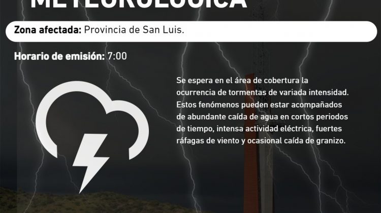 Llovió en 34 localidades y rige otra alerta por tormentas fuertes hasta la tarde de este sábado