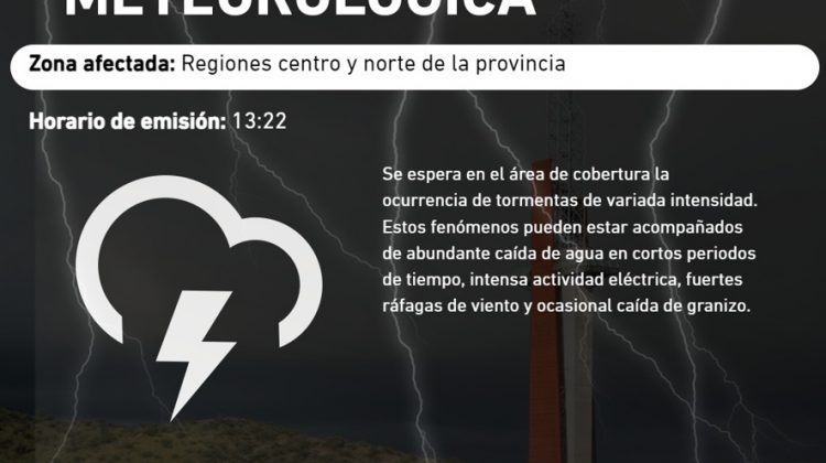 La REM emitió una alerta por tormentas de variada intensidad