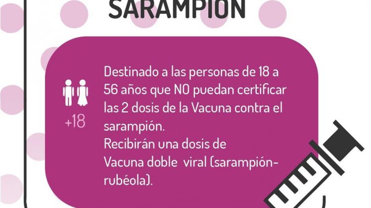 Está vigente la “Campaña Nacional de Verano Sarampión”