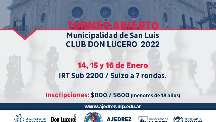 Torneo Abierto de Ajedrez Municipalidad de San Luis  “Club Don Lucero”  2022