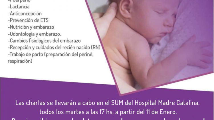 A partir del martes 11 de enero inicia un nuevo Curso de “Preparación para la maternidad”