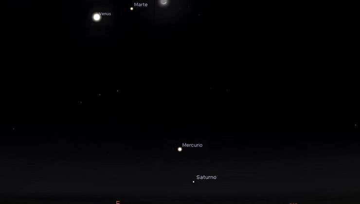 Febrero se despide con una alineación entre diferentes planetas y la Luna