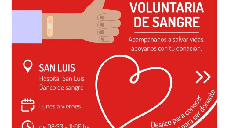 El Ministerio de Salud lleva adelante una colecta voluntaria de sangre