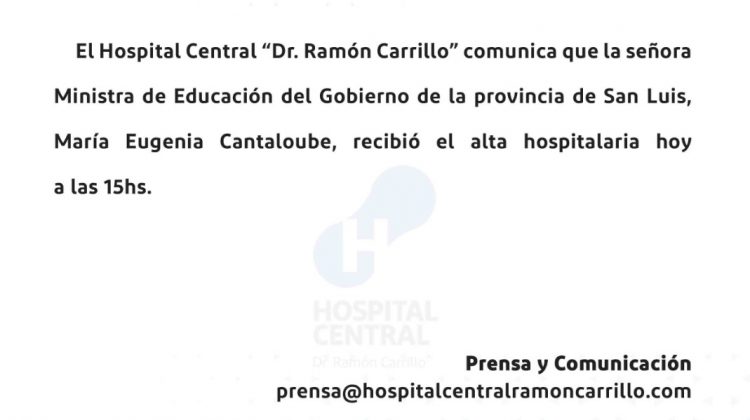 Parte médico de la Ministra de Educación