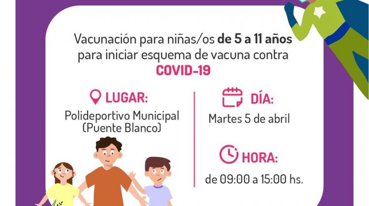 El Ministerio de Salud realizará un operativo de “Súper Vacunación COVID-19” para menores de 5 a 11 años