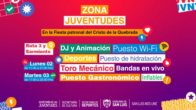 Las juventudes podrán disfrutar de un espacio con música en vivo, deportes, puestos de wifi y comidas