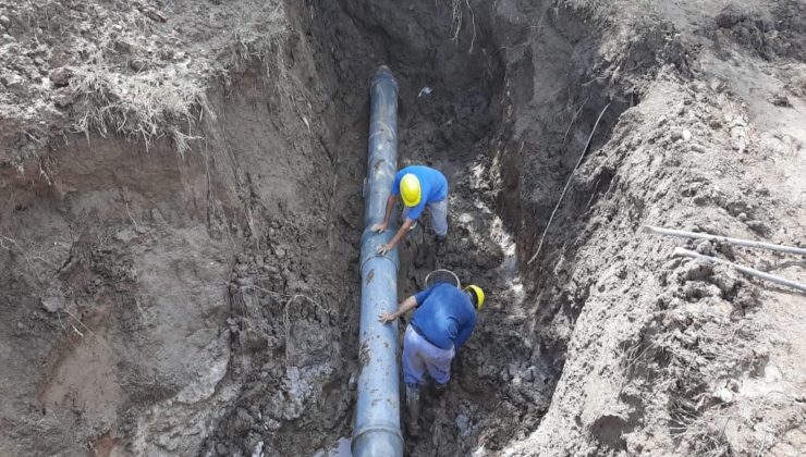 San Luis Agua realizó la reparación de una cañería en la Planta de Bombeo I