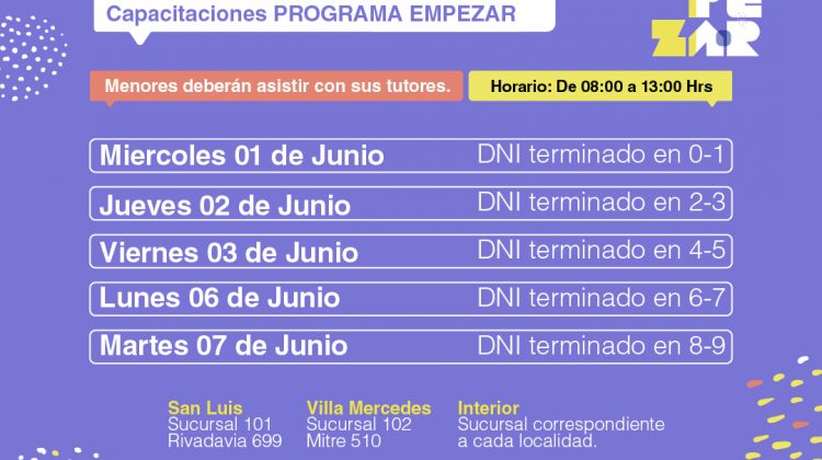 Programa Empezar: el miércoles 1º de junio comienza el pago correspondiente a mayo