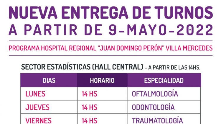 El hospital regional de Villa Mercedes amplía su horario para sacar turnos