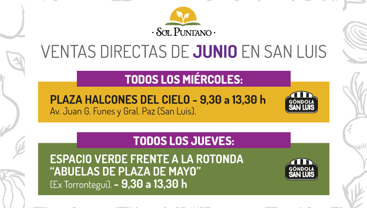 Empieza junio con las ventas directas de Sol Puntano en la ciudad capital