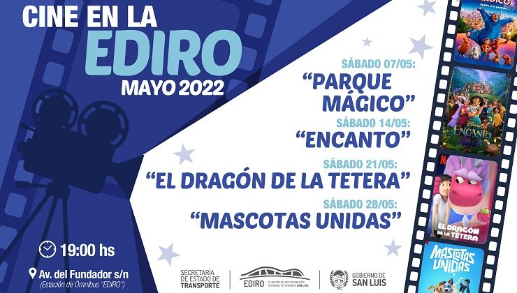 Confirmaron la grilla del cine gratuito de la EDIRO para el mes de mayo