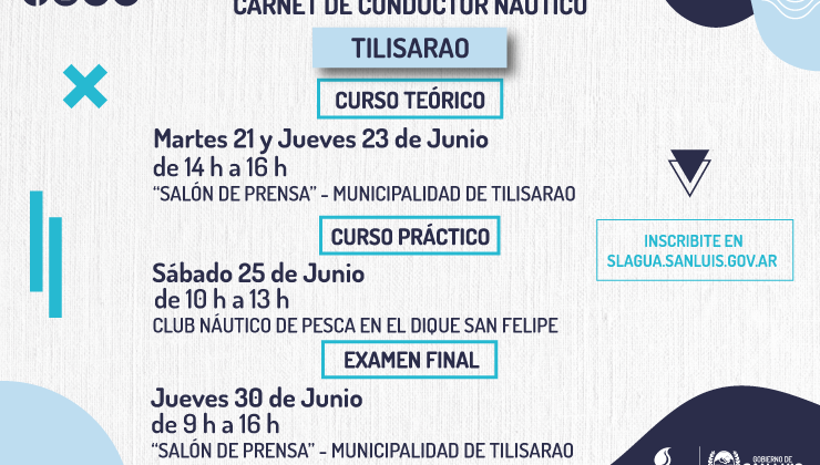 El Curso de Carnet de Conductor Náutico se traslada a Tilisarao