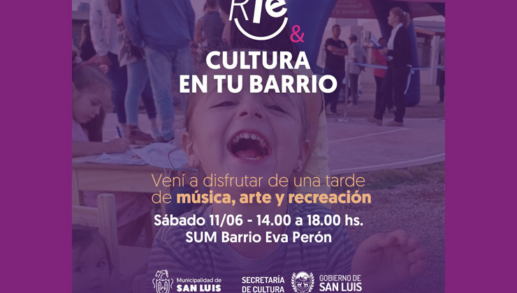 Este sábado llega “Cultura en tu Barrio” al SUM del barrio “Eva Perón”