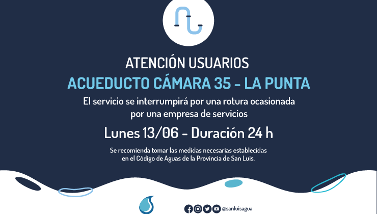 Detectaron un inconveniente en el Acueducto Cámara 35 – La Punta