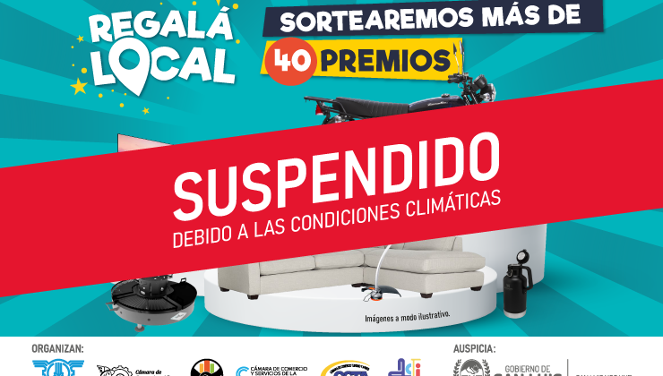 Por las condiciones climáticas, suspendieron el sorteo del “Regalá Local” previsto para hoy en Villa Mercedes