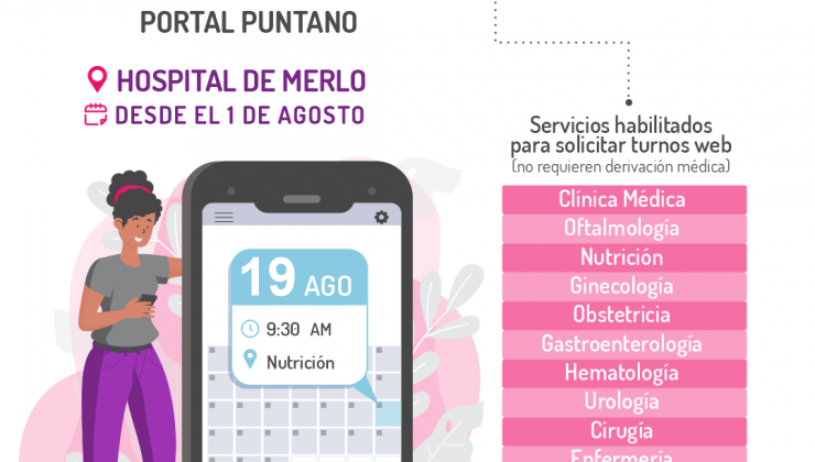 Hospital de Merlo: desde este lunes se podrán solicitar turnos web, a través de la aplicación “Portal Puntano”