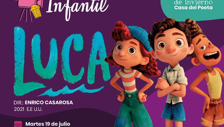 Este martes se proyectará la película infantil “Luca” en la Casa del Poeta