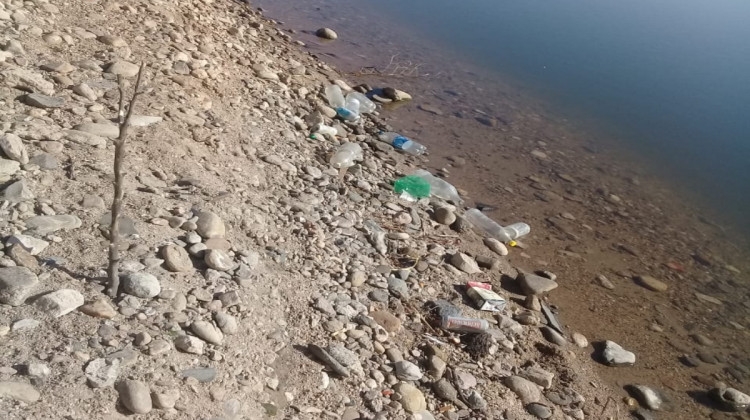 San Luis Agua realiza tareas de limpieza en los márgenes del dique Saladillo