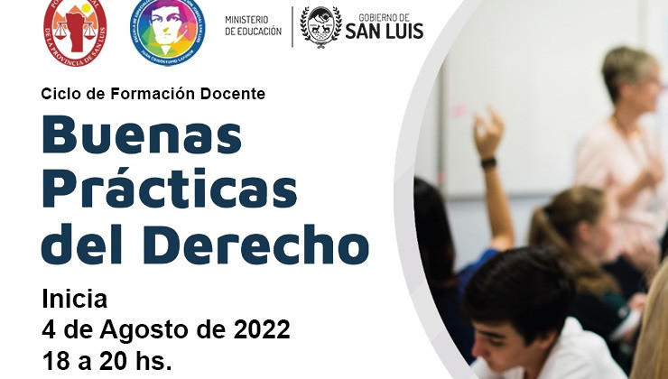 Se realizará el Ciclo de Formación Docente “Buenas Prácticas del Derecho”