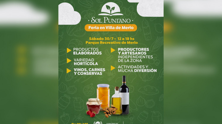 Se viene la gran feria de Sol Puntano en la Villa de Merlo