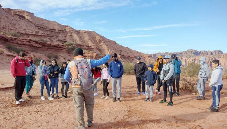 Las huellas del pasado hicieron eco en los estudiantes Huarpes, en el Parque Nacional Sierra de las Quijadas