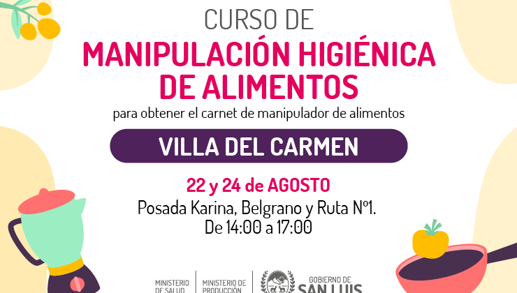 Se dictará una nueva capacitación de Manipulación Segura de Alimentos en Villa del Carmen